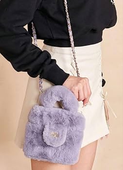 ダーリッチ ファースクエアミニバッグ Darich ファースクエアミニバッグ ピンク